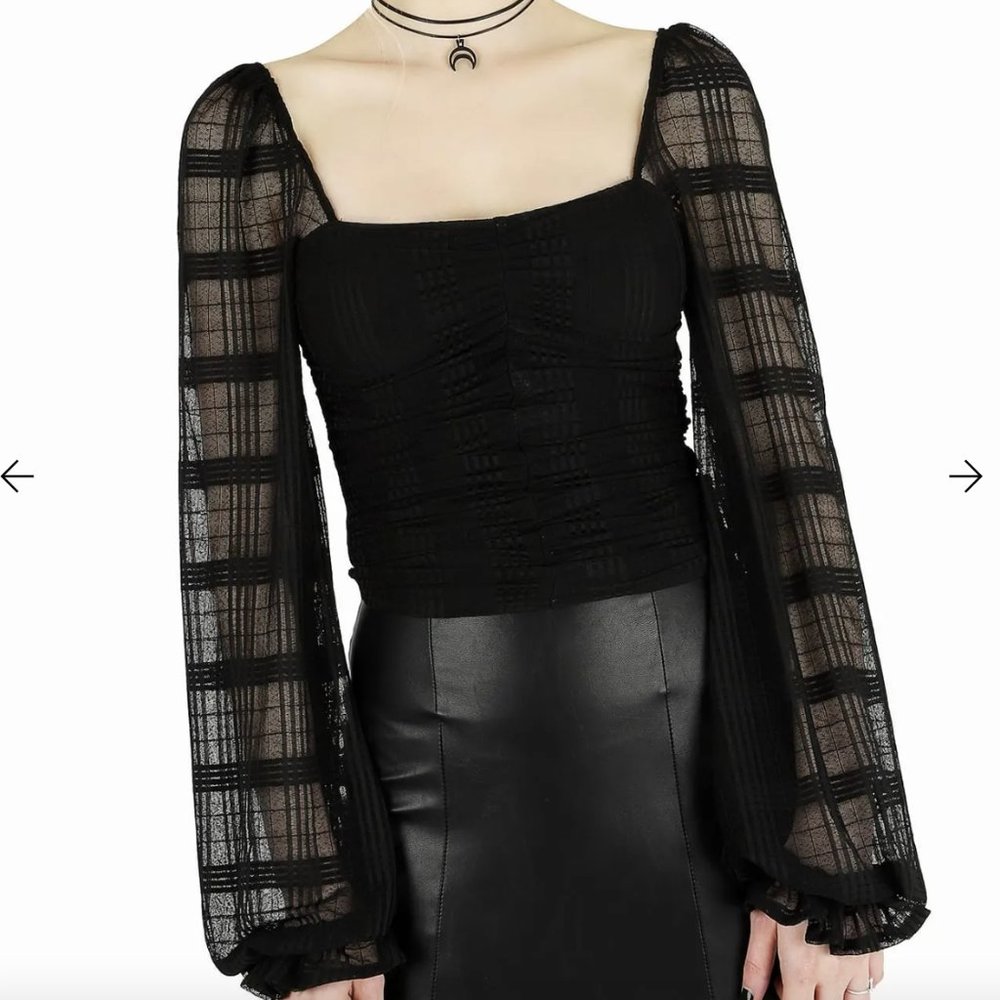 Blackmilk Keep In Check Long Sleeve Top (Size S) NWOT